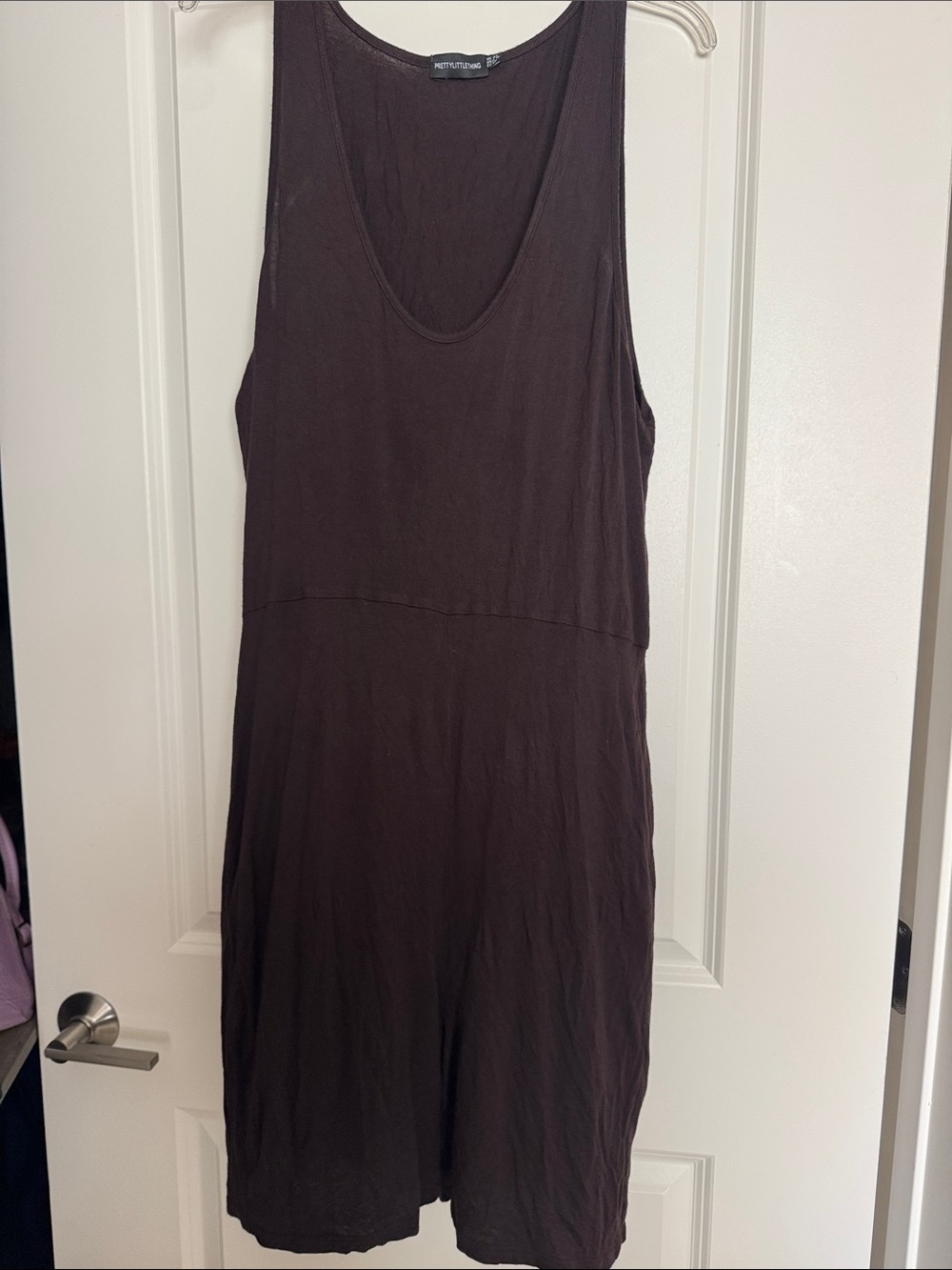 PrettyLittleThing Dark Brown Sleeveless Romper